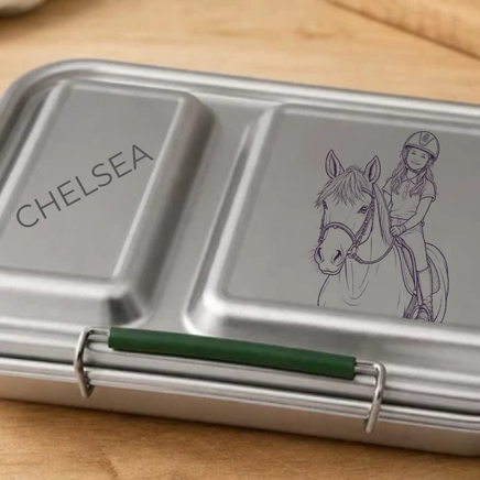 Personalised Medium Stainless Steel Lunchbox – 2 Compartment
