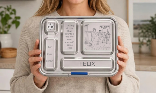 Personalised Large Stainless Steel Lunchbox – 5 Compartment