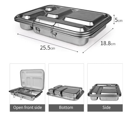 Stainless Steel Lunchbox - 5 Compartment - Customised Engraving